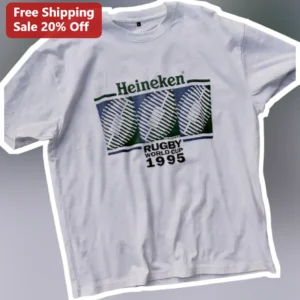 Heineken Rugby World Cup 1995 Vintage Retro Graphic Tee for Men Women available at our Los Angeles warehouse