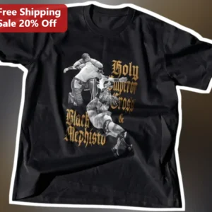 Holy Emperor Cross Black Mephisto Lucha Libre Wrestling Tee for Fans available at our Los Angeles warehouse
