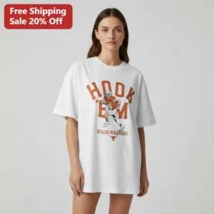 Hook 'Em Arch Manning Texas Longhorns Football Tee, Vintage College Gameday Shirt Gift for Longhorns available at our Los Angeles warehouse