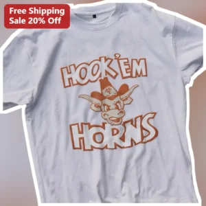 Hook 'em Horns Retro Collegiate Tee University of Texas Longhorns Game Day Shirt available at our Los Angeles warehouse