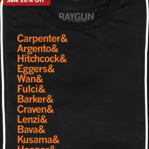 Horror Directors Tribute Tee John Carpenter Dario Argento Wes Craven George Romero Film Fan Gift available at our Los Angeles warehouse