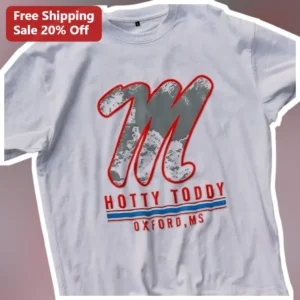 Hotty Toddy Oxford MS Tee Ole Miss Rebels Vintage Collegiate Graphic Shirt for Football Fans available at our Los Angeles warehouse