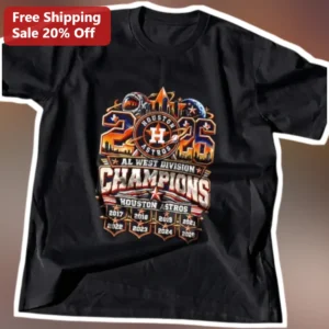 Houston Astros AL West Division Champions Tee Baseball Fan Gift available at our Los Angeles warehouse
