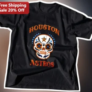 Houston Astros Day of the Dead Sugar Skull Vintage Tee available at our Los Angeles warehouse