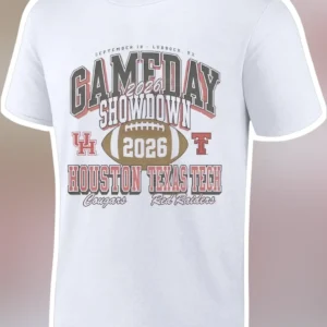 Houston Cougars Texas Tech Red Raiders Gameday Showdown Vintage College Football Tee available at our Los Angeles warehouse