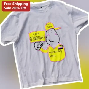 I Am Nonbinary Pride Tee They Them Pronouns Genderqueer Ally Gift available at our Los Angeles warehouse