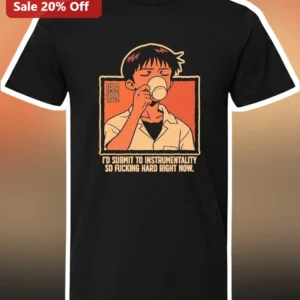 I'd Submit To Instrumentality Evangelion Meme Graphic Tee available at our Los Angeles warehouse