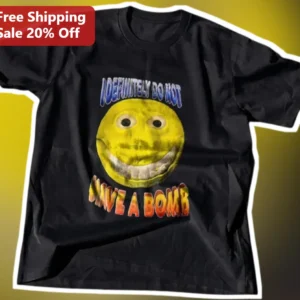 I Definitely Do Not Have A Bomb Funny Meme Graphic Tee available at our Los Angeles warehouse