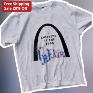 I Enlisted At The 1985 Vintage Military Humor Graphic Tee for Veterans available at our Los Angeles warehouse