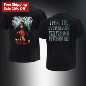 I Feel the Everblack Festering Within Me Tee, Lorna Shore Deathcore Album Inspired Shirt, Dark Gothi available at our Los Angeles warehouse