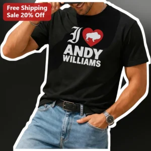 I Heart Andy Williams Graphic Tee Classic Crooner Fan Gift available at our Los Angeles warehouse