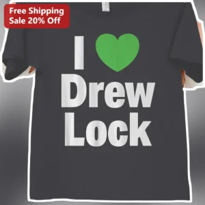 I Heart Drew Lock Tee Seahawks QB Fan Gift NFL Quarterback Shirt available at our Los Angeles warehouse