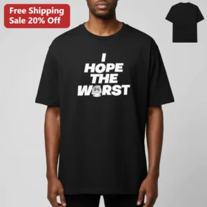 I Hope The Worst Sarcastic Quote Tee, Funny Edgy Graphic Shirt for Men, Grumpy Face Black T-Shirt Gi available at our Los Angeles warehouse