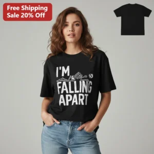 I'm Falling Apart Skeleton Tee, Funny Halloween Graphic Shirt, Sarcastic Fall Gift for Men and Women available at our Los Angeles warehouse
