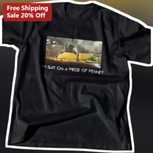 I'M SAT ON A PIECE OF PENNE?! Funny Pasta Pun Meme Tee available at our Los Angeles warehouse