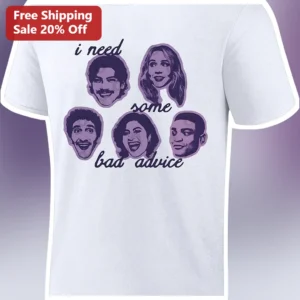 I Need Some Bad Advice Podcast Graphic Tee available at our Los Angeles warehouse