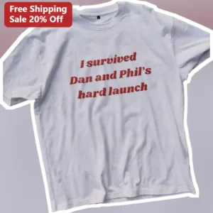 I Survived Dan and Phil's Hard Launch Tee available at our Los Angeles warehouse
