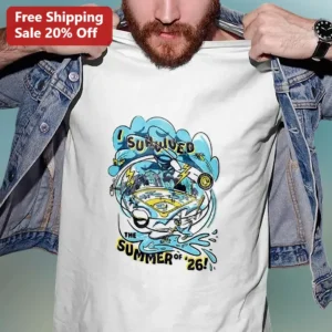 I Survived The Summer Of '26 Funny Graphic Tee For Parents And Teachers available at our Los Angeles warehouse