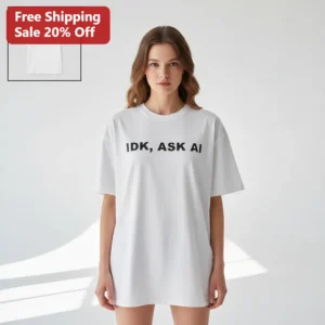 IDK Ask AI Tee, Funny Artificial Intelligence Shirt, Tech Humor Gift for Programmers, Tech Lovers an available at our Los Angeles warehouse