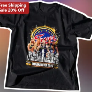 Indiana Fever 2026 Caitlin Clark WNBA Basketball Team Graphic Tee available at our Los Angeles warehouse