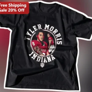 Indiana Hoosiers Vintage Football Player Graphic Tee Retro IU Shirt Gift for Men Women available at our Los Angeles warehouse