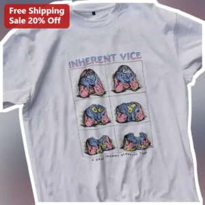 Inherent Vice Paul Thomas Anderson Graphic Tee Retro 70s Noir Movie Shirt for Film Buffs available at our Los Angeles warehouse