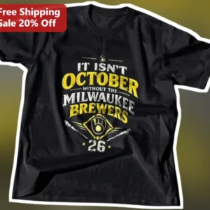 It Isn't October Without The Milwaukee Brewers Vintage Distressed Graphic Tee available at our Los Angeles warehouse