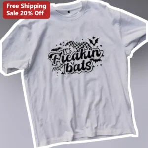 It's Freakin Bats Halloween Tee Funny Spooky Season Graphic Shirt for Women Men available at our Los Angeles warehouse