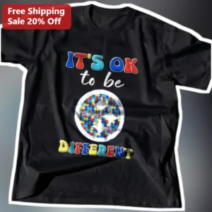 It'S Ok To Be Different Tee Autism Awareness Steelers Fan Gift Self Acceptance Graphic Shirt available at our Los Angeles warehouse