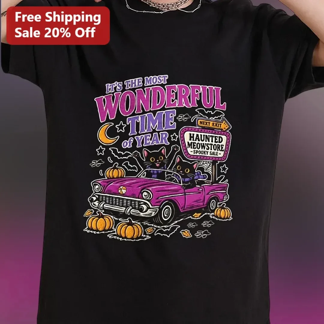 It'S The Most Wonderful Time Of Year Haunted Meowstore Spook — Los Angeles It'S The Most Wonderful Time Of Year Haunted Meowstore Spooky Sale Tee available at our Los Angeles warehouse