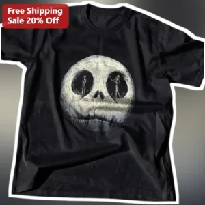Jack Skellington Nightmare Before Christmas Graphic Tee Halloween Gift for Men Women available at our Los Angeles warehouse