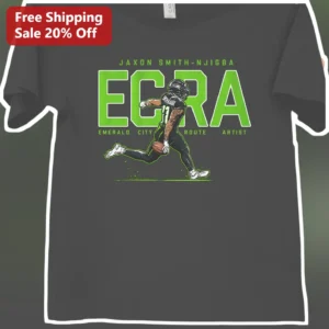 Jaxon Smith-Njigba ECRA Emerald City Route Artist Tee Seattle Seahawks Fan Gift available at our Los Angeles warehouse