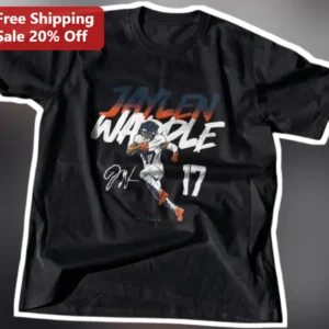 Jaylen Waddle Miami Dolphins NFL Wide Receiver Graphic Tee available at our Los Angeles warehouse