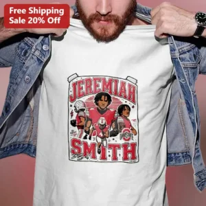 Jeremiah Smith Ohio State Buckeyes Wide Receiver Vintage Graphic Tee available at our Los Angeles warehouse