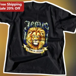 Jesus Lion of Judah Tee Christian Faith Graphic Shirt for Men Women available at our Los Angeles warehouse