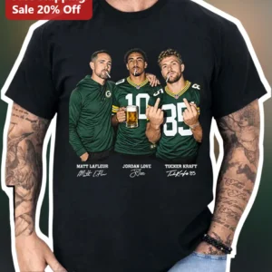 Jordan Love Green Bay Packers Edgy Fan Art Graphic Tee for Men NFL Football Gift available at our Los Angeles warehouse