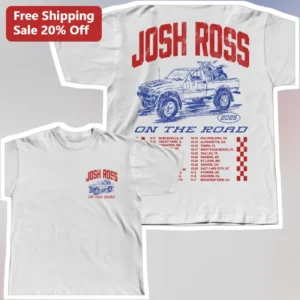 Josh Ross On The Road Tour Graphic Tee Country Music Fan Gift available at our Los Angeles warehouse