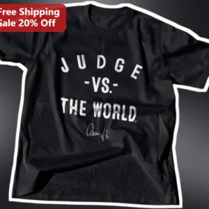 Judge Vs The World Tee Aaron Hernandez Signature Christian Streetwear Graphic Shirt available at our Los Angeles warehouse