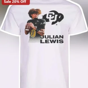 Julian Lewis Colorado Buffaloes QB Tee NIL College Football Fan Apparel available at our Los Angeles warehouse