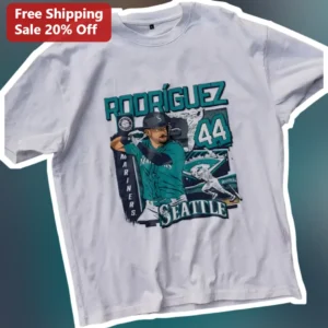 Julio Rodriguez Mariners Tee Seattle J-Rod CF #44 Baseball Fan Gift available at our Los Angeles warehouse
