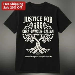 Justice For Remembering The Clancy Children Memorial Awareness Tee available at our Los Angeles warehouse