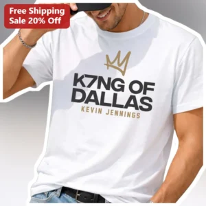 K7NG OF DALLAS Kevin Jennings Graphic Tee King of Dallas Movie Fan Shirt available at our Los Angeles warehouse