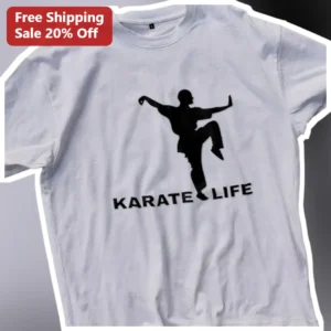 Karate Life Tee Martial Arts Shirt for Karateka Black Belt Dojo Gift available at our Los Angeles warehouse