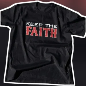 Keep The Faith Christian Graphic Tee Distressed Vintage Typography Unisex Shirt available at our Los Angeles warehouse