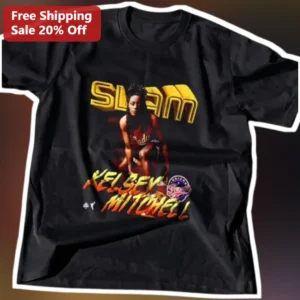Kelsey Mitchell Slam Cover Art Tee Indiana Fever WNBA Fan Gift available at our Los Angeles warehouse