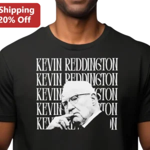Kevin Reddington Lawyer Portrait Graphic Tee Black And White Typographic Design available at our Los Angeles warehouse