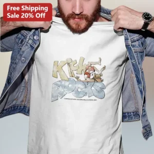 Kick Rocks Graphic Tee Funny Attitude Shirt for Men Boys Retro Cartoon Style available at our Los Angeles warehouse