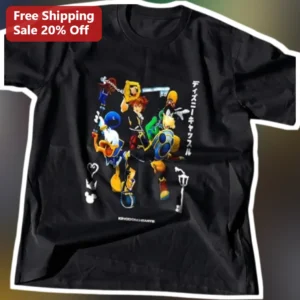 Kingdom Hearts Tee Sora Donald Goofy Graphic Shirt for Gamers Anime Fans available at our Los Angeles warehouse
