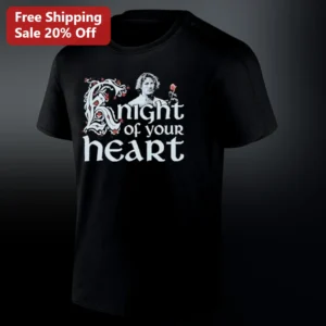 Knight of Your Heart Tee Gothic Romance Knight With Red Rose Fantasy Shirt Romantic Gift for Her Val available at our Los Angeles warehouse