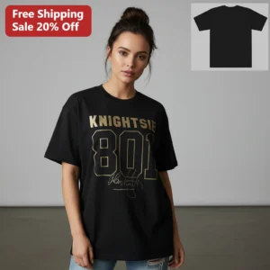 Knightsie Autograph Script Tee Custom Name and Number Varsity Jersey Style Personalized Sports Gift available at our Los Angeles warehouse